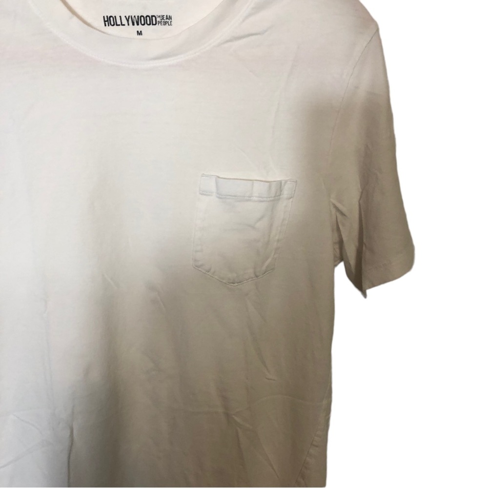 Hollywood, The Jeans People, Size M, 100% cotton, white T shirt, EUC